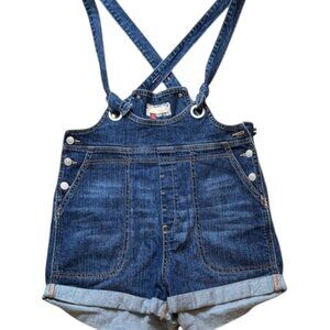 ANTHROPOLOGIE BY PILCRO DENIM OVERALL SHORTS SZ 29